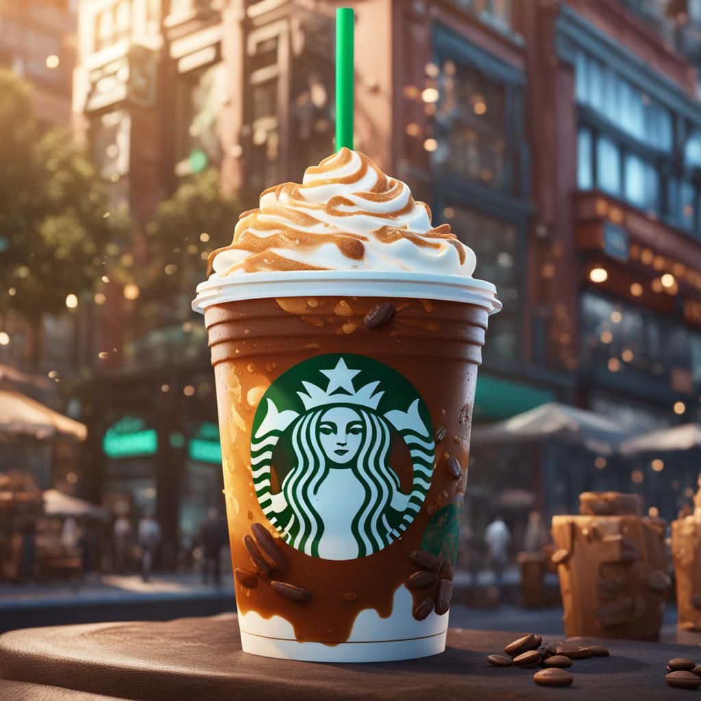 Fantastical Starbucks Drink in Detailed Matte Painting