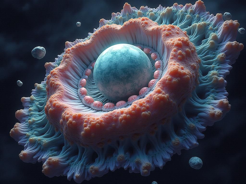 Cosmic Collision: Organic Organza Entities in Shattered Gala...