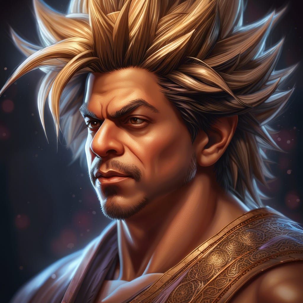Shah Rukh Khan as Dragon Ball Super Saiyan Portrait