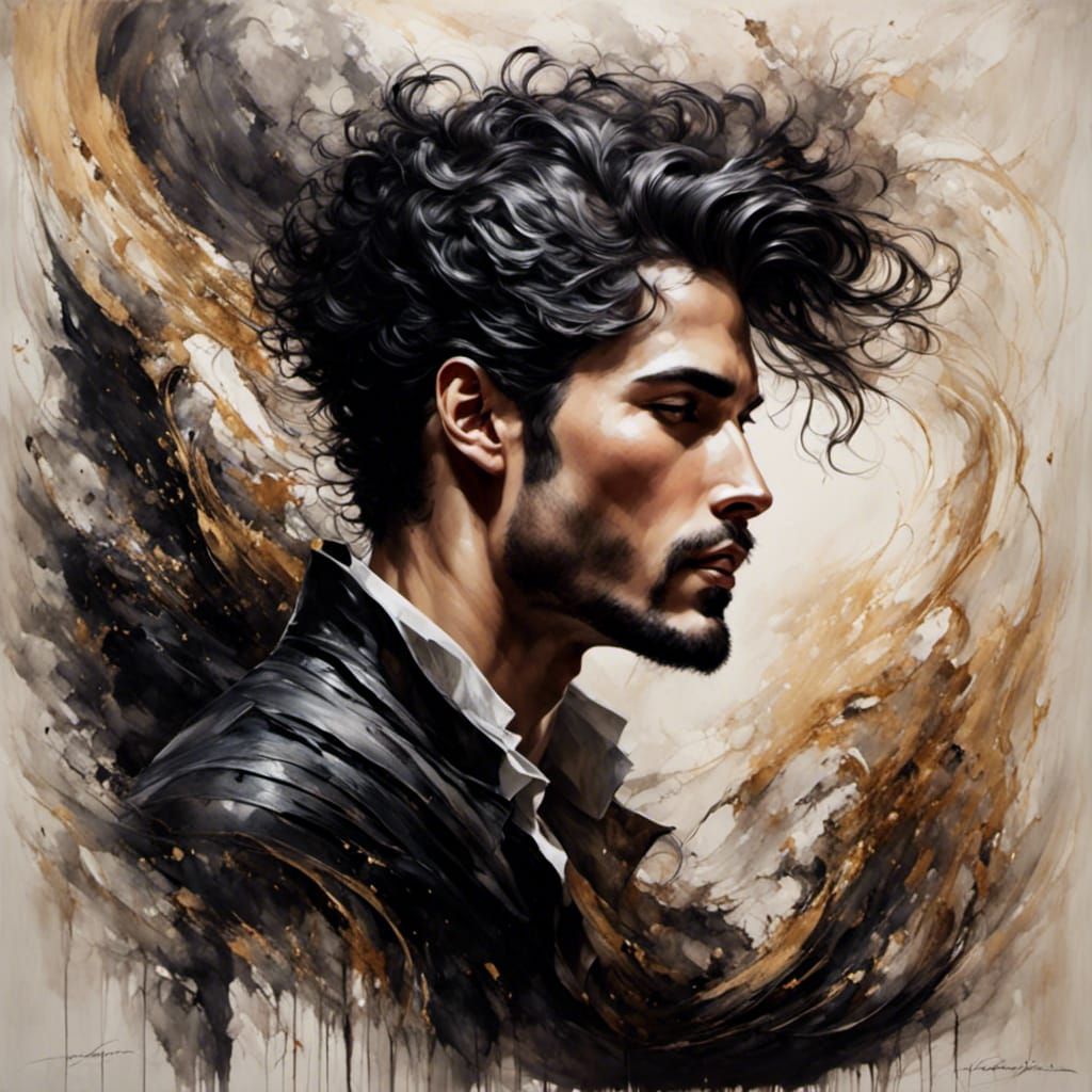 Smiling Handsome Man with Wavy Hair