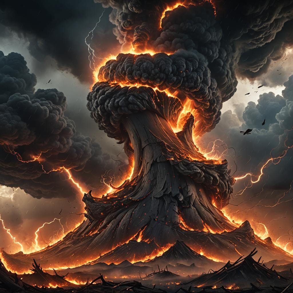 Inferno Tornado Rages Across Smoldering Landscape