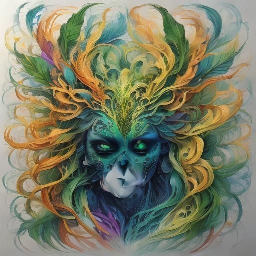 Abstract Green Panlopy with Controlled Dark Flow