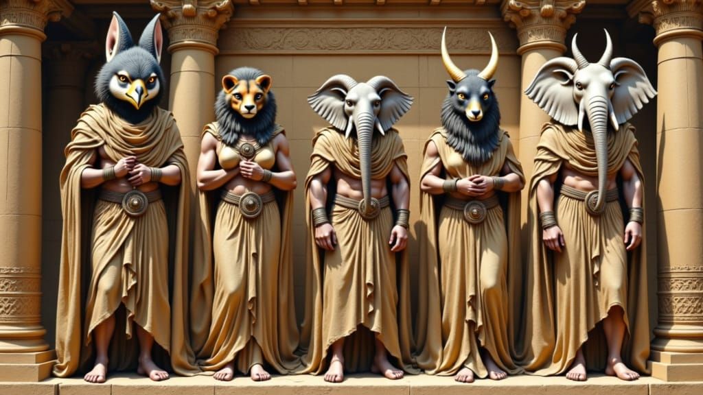 Animal-Headed Gods and Goddesses in Temple