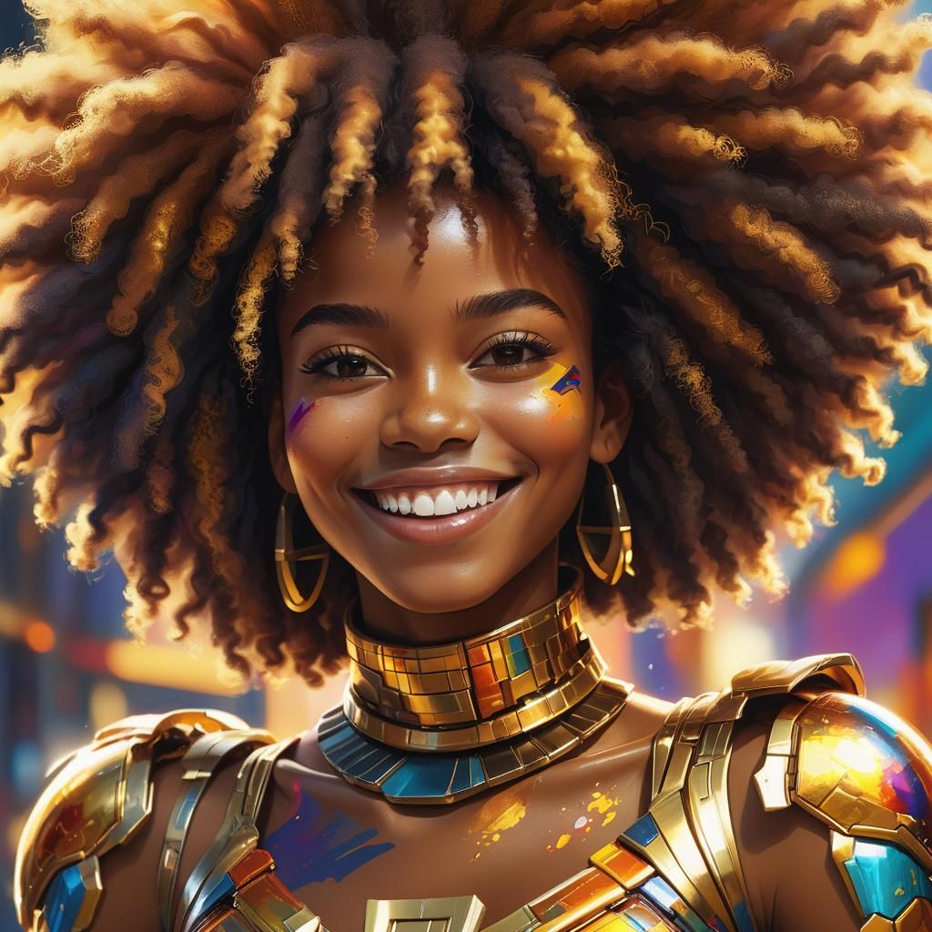 Stunning Afro-Futuristic Portrait of a Woman