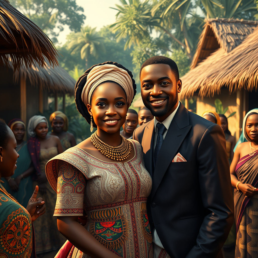 Igbo Wedding Scene in a Fantastical Style