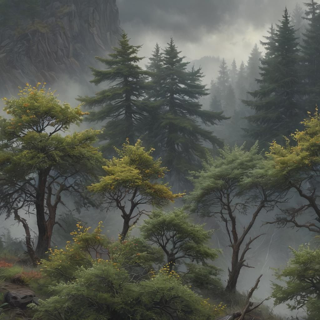 Oregon Hills Landscape in Albert Bierstadt Style