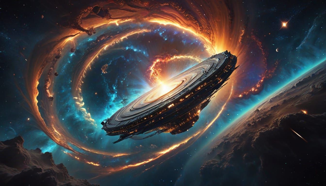 Cosmic Starship in Vibrant Magnetic Vortex