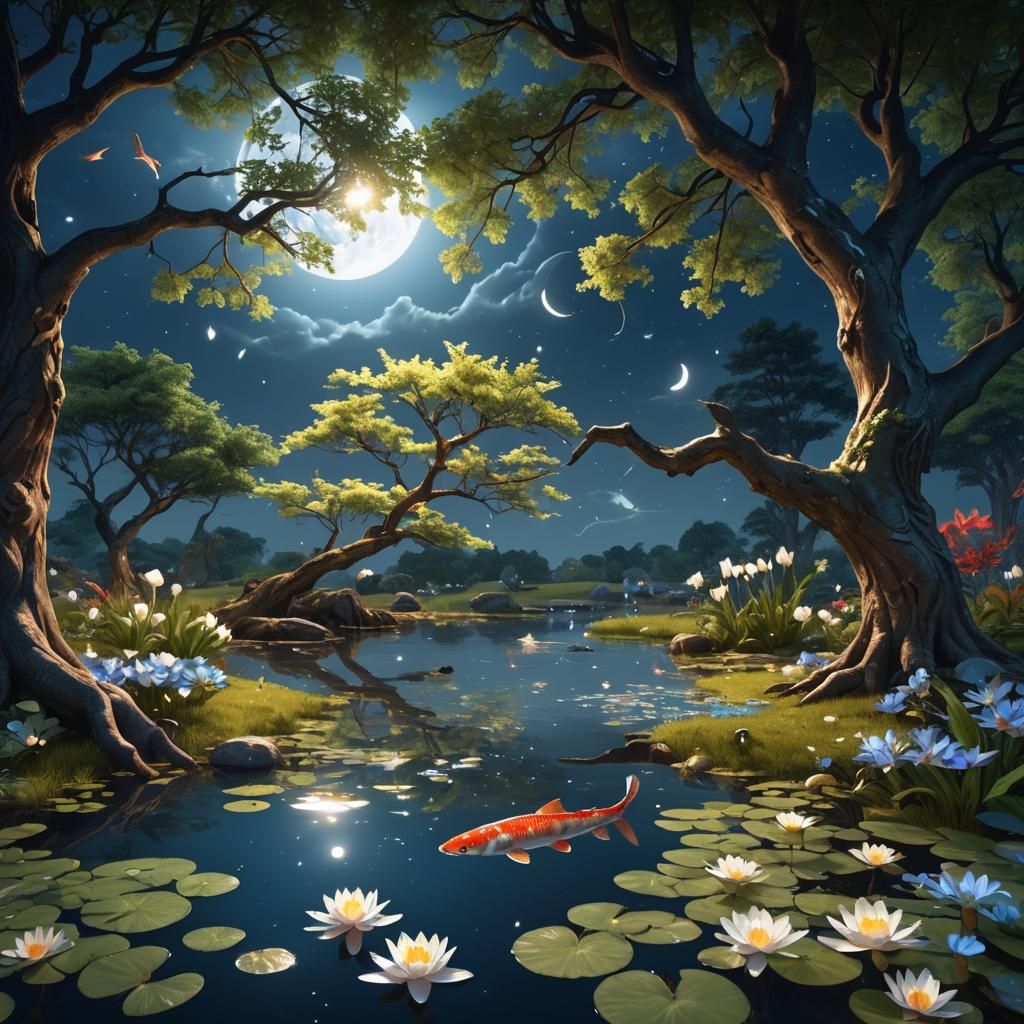 Blue Aardvark Under Moonlight: Digital Matte Painting