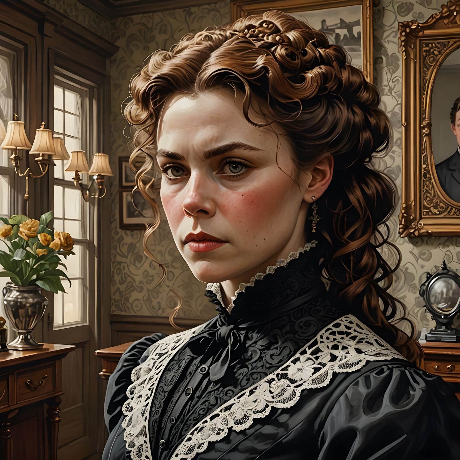 Vibrant Victorian Beauty in 1890s Elegance