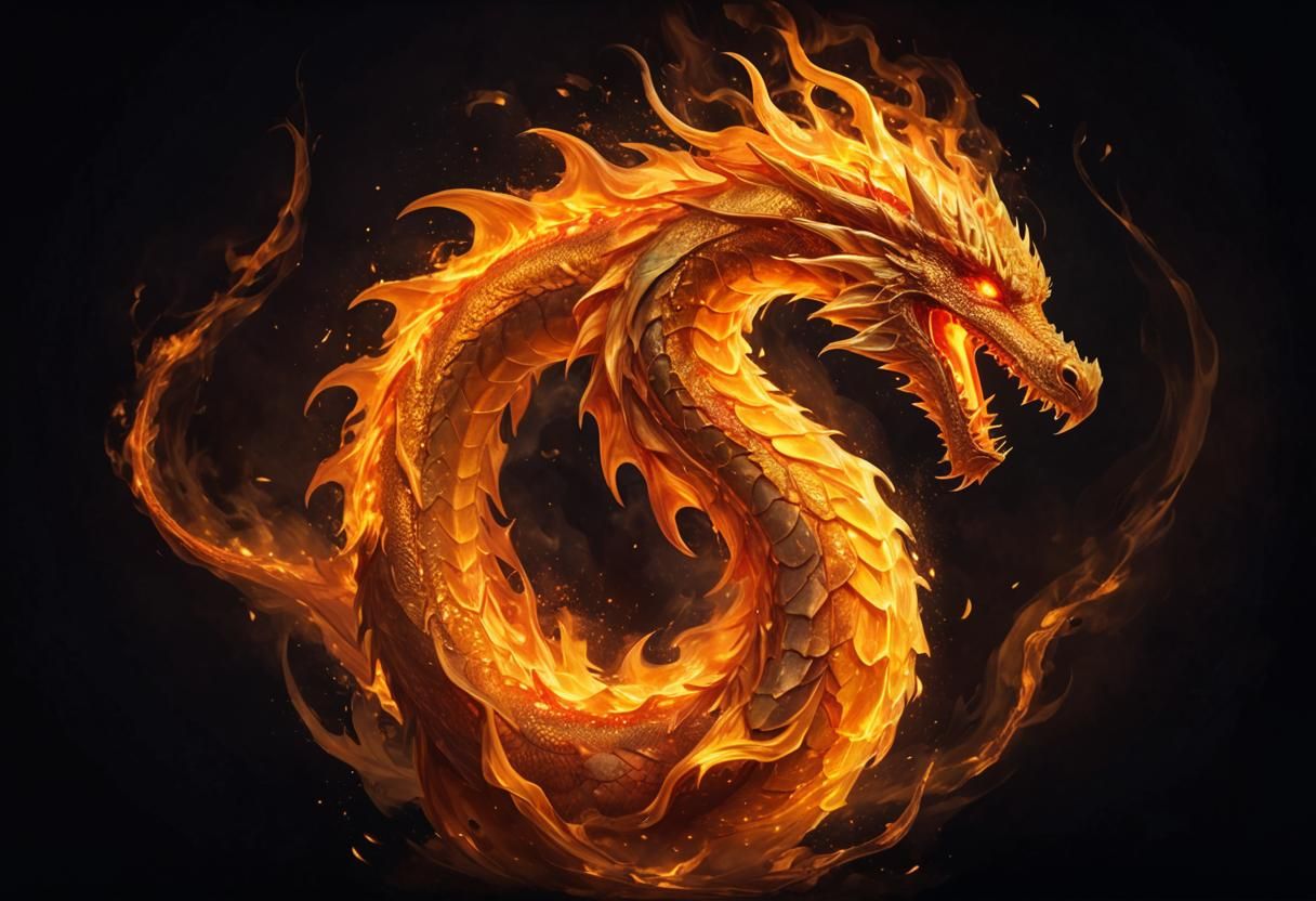 Fiery Dragon in a Fantasy Art Style