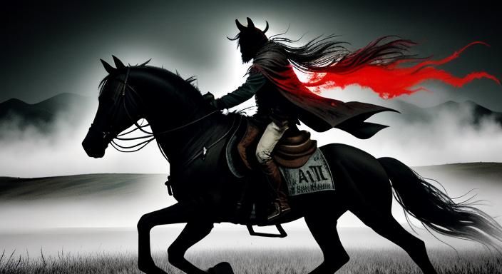 Macabre Pale Rider in Decimated Field