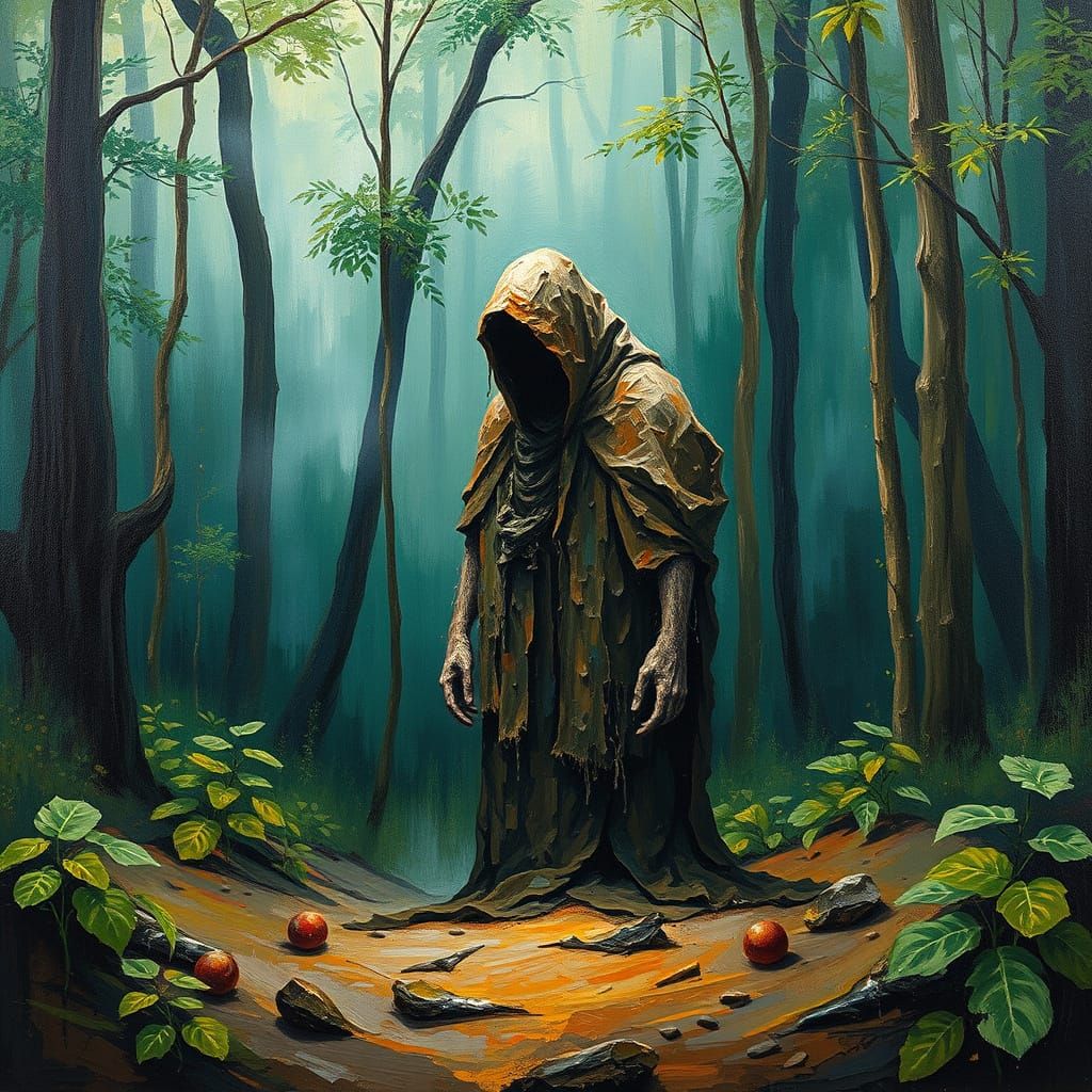 Sylvan Devotee in Neo-Impressionist Splendor