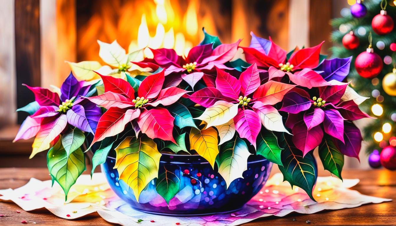 Vibrant Christmas Home in Holiday Spirit, an Alcohol Ink Mas...