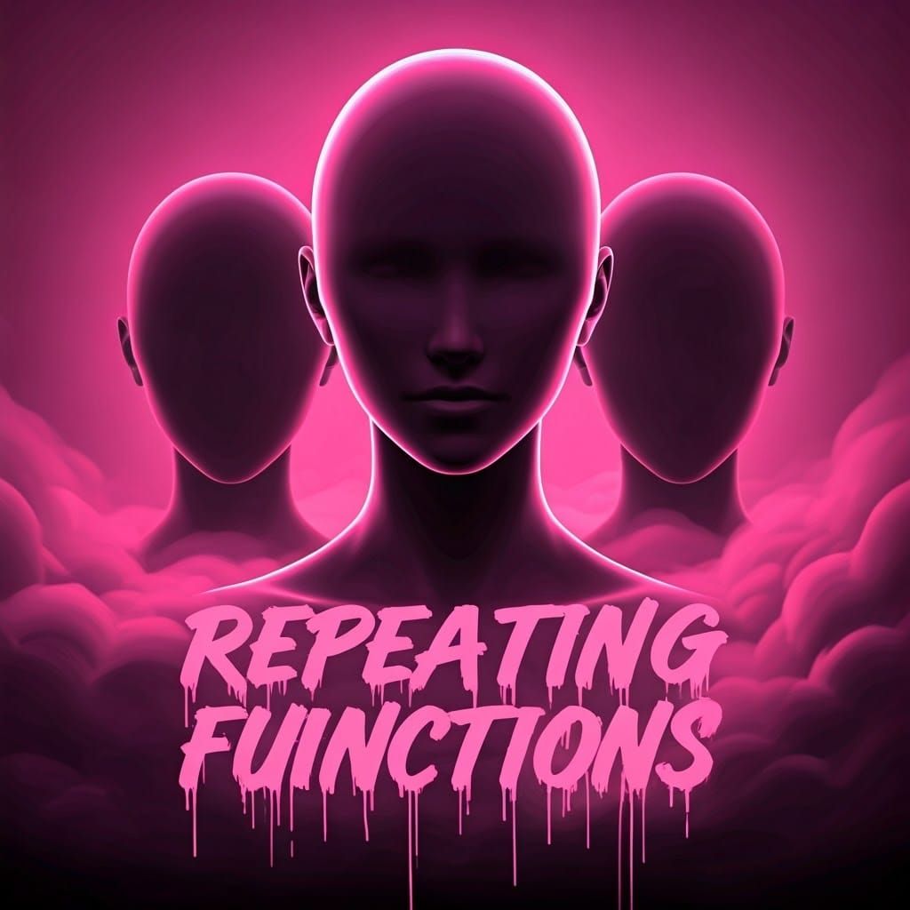 Neon Figures and Graffiti Text in Digital Art