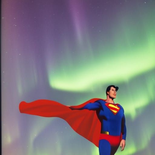 Superman Among the Aurora Borealis