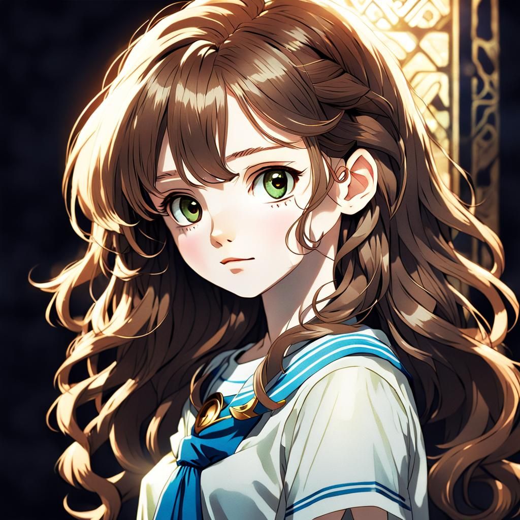 Anime Manga Portrait of a Girl with Egyptian Eyes