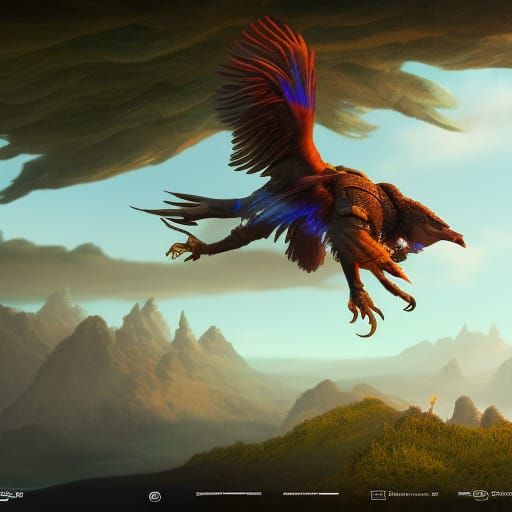 Mohawk Teen Soars on Broom in Detailed Digital Art