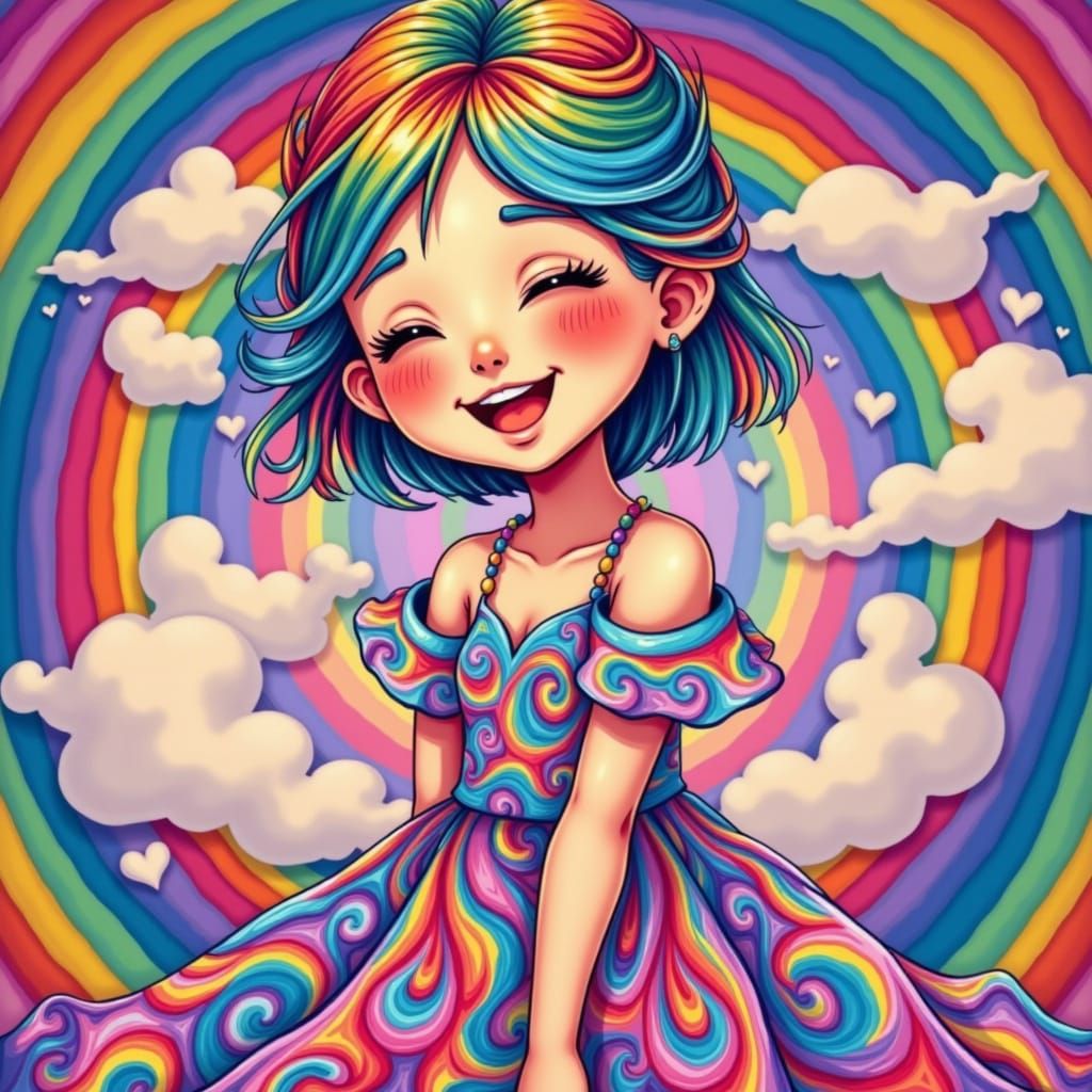 Ethereal Goddess in Iridescent Splendor