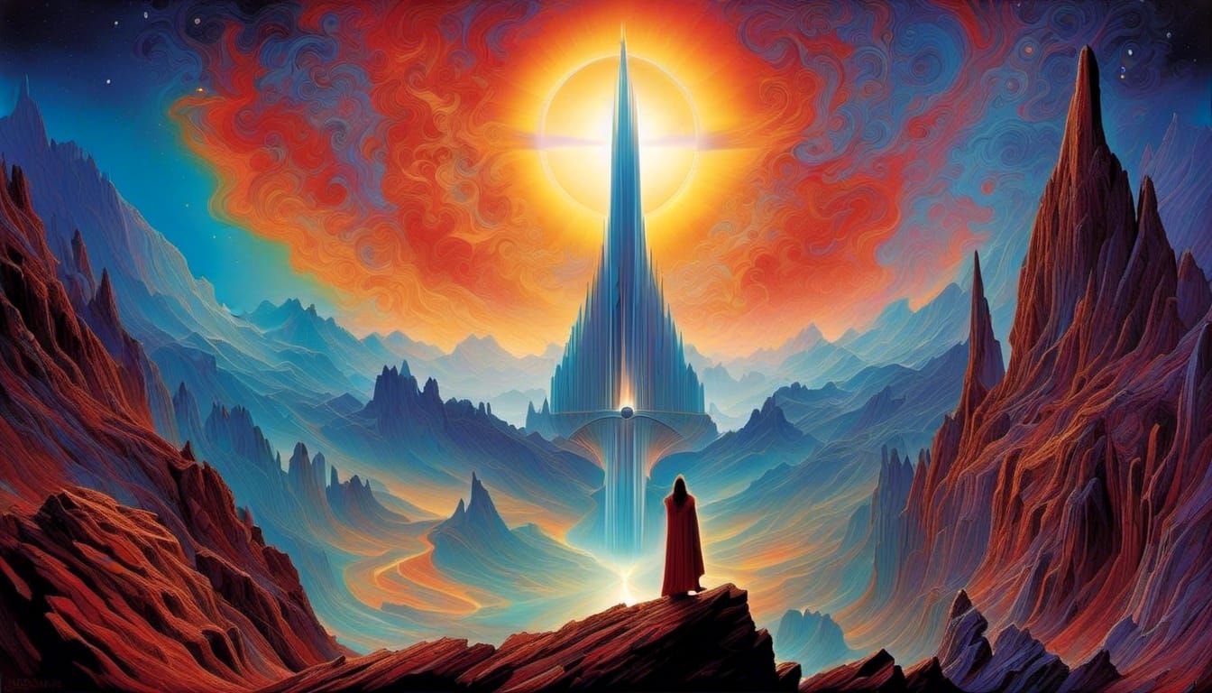 Cosmic Spiritual Masterpiece in Art Nouveau Style