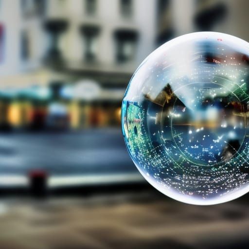 Hyperrealistic Economic Bubble Burst in HDR