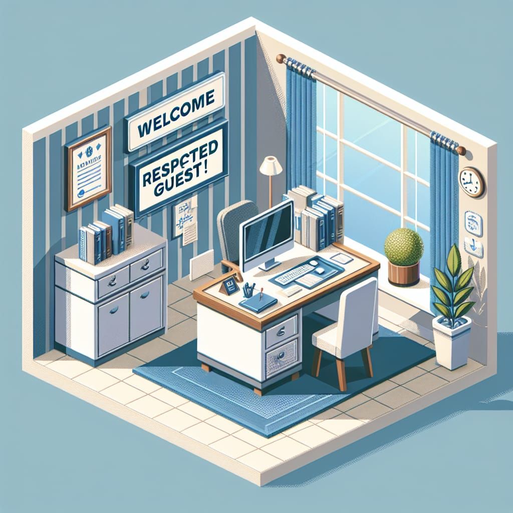 Modern Administrator Office: Welcoming Guests