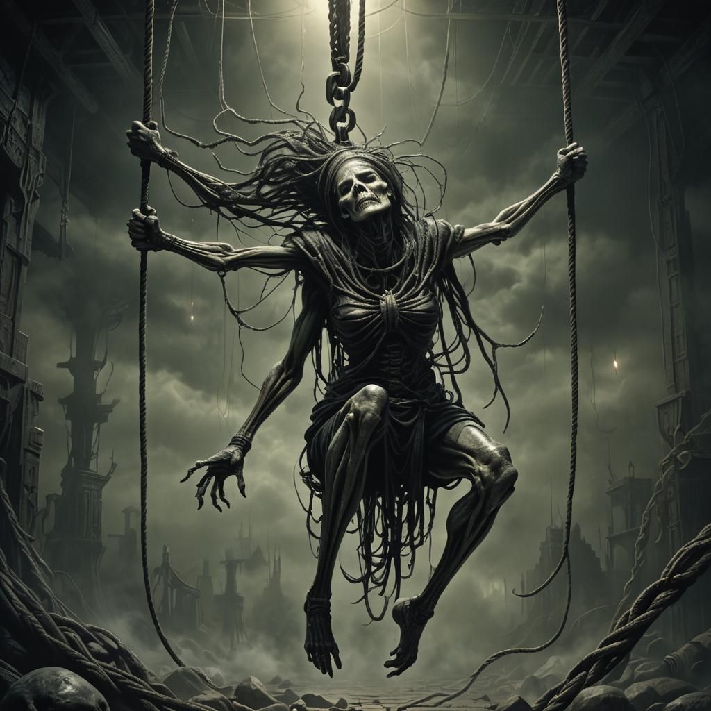 Eerie Dark Fantasy Corpse in 3D Anime Style