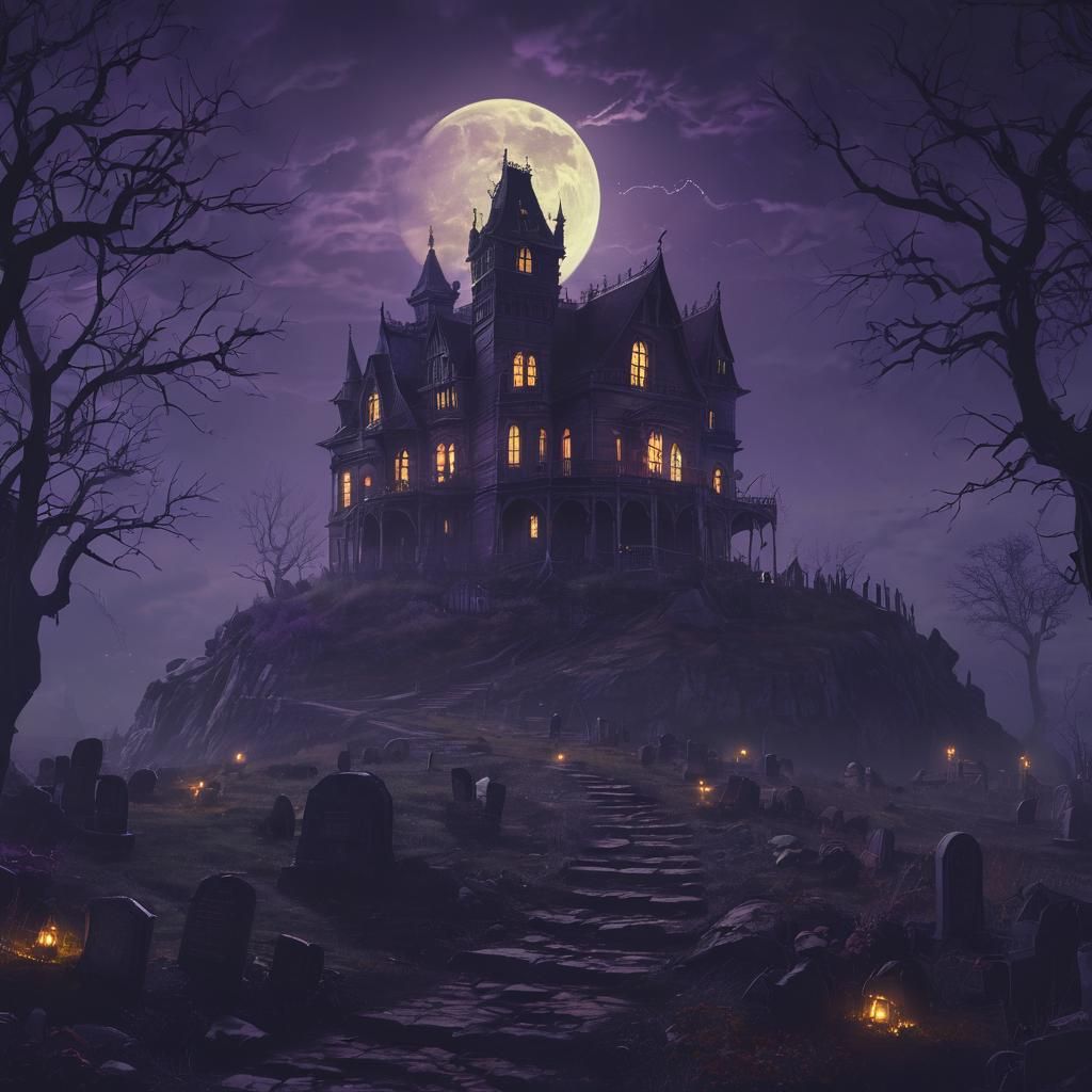 Gothic Horror Haunted House Concept Art