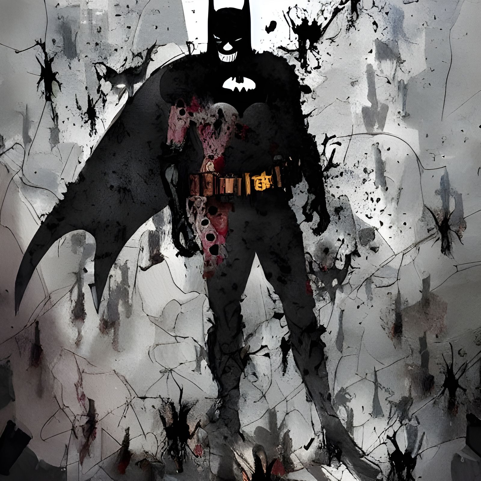 Zombie Batman in Post-Apocalyptic Digital Art