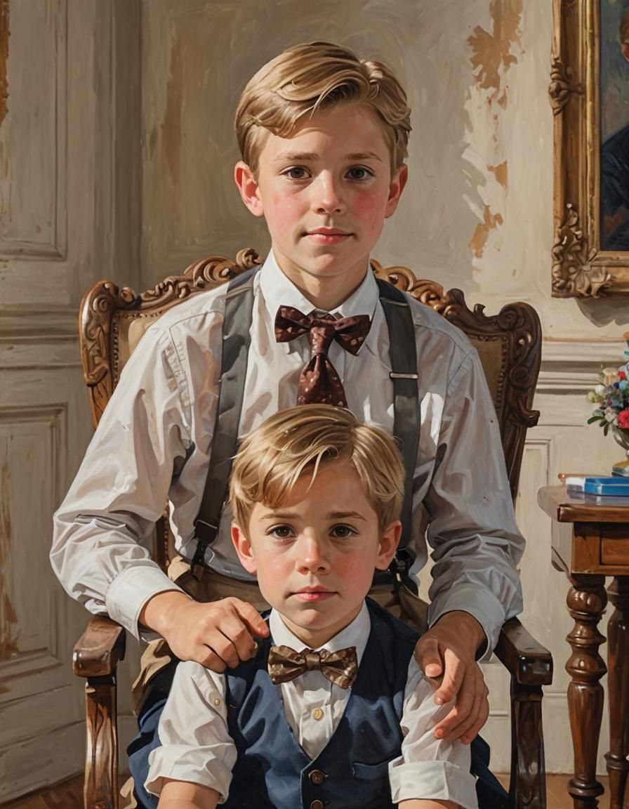 Young Artist Painting a Portrait in 18th Century Style