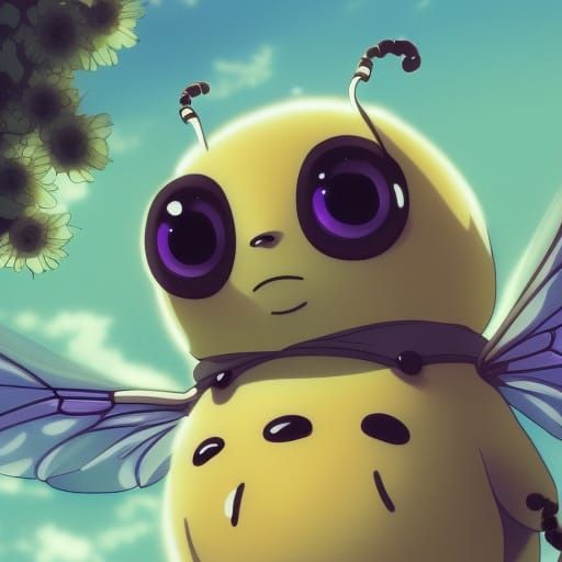 Adorable Bee in Studio Ghibli Anime Style