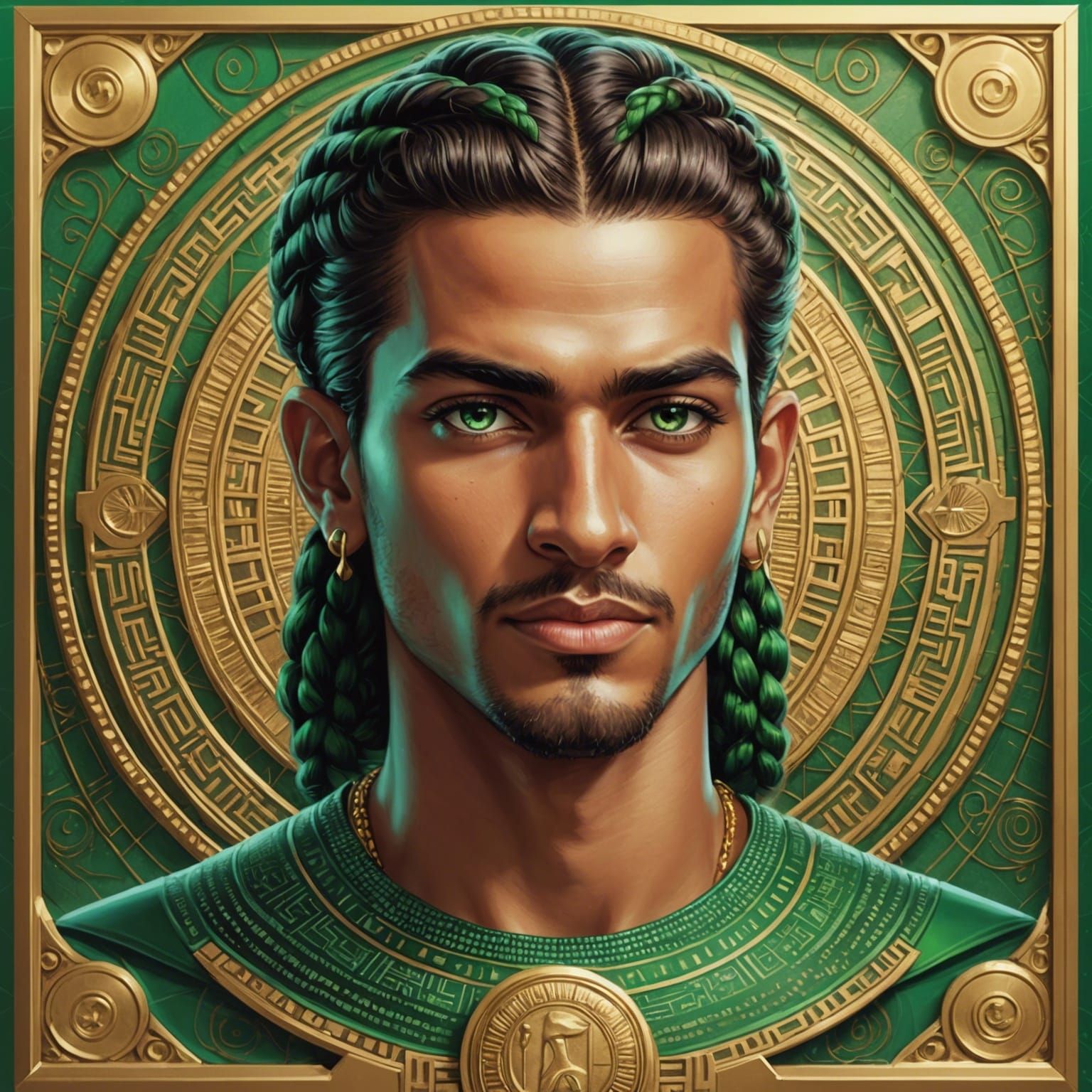 Plaque of Handsome Egyptian Man with Braids