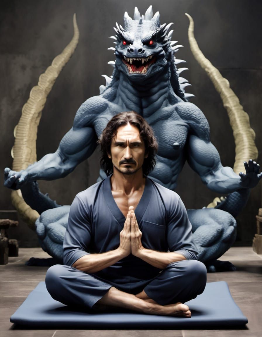 Gojira in Serene Yoga Pose