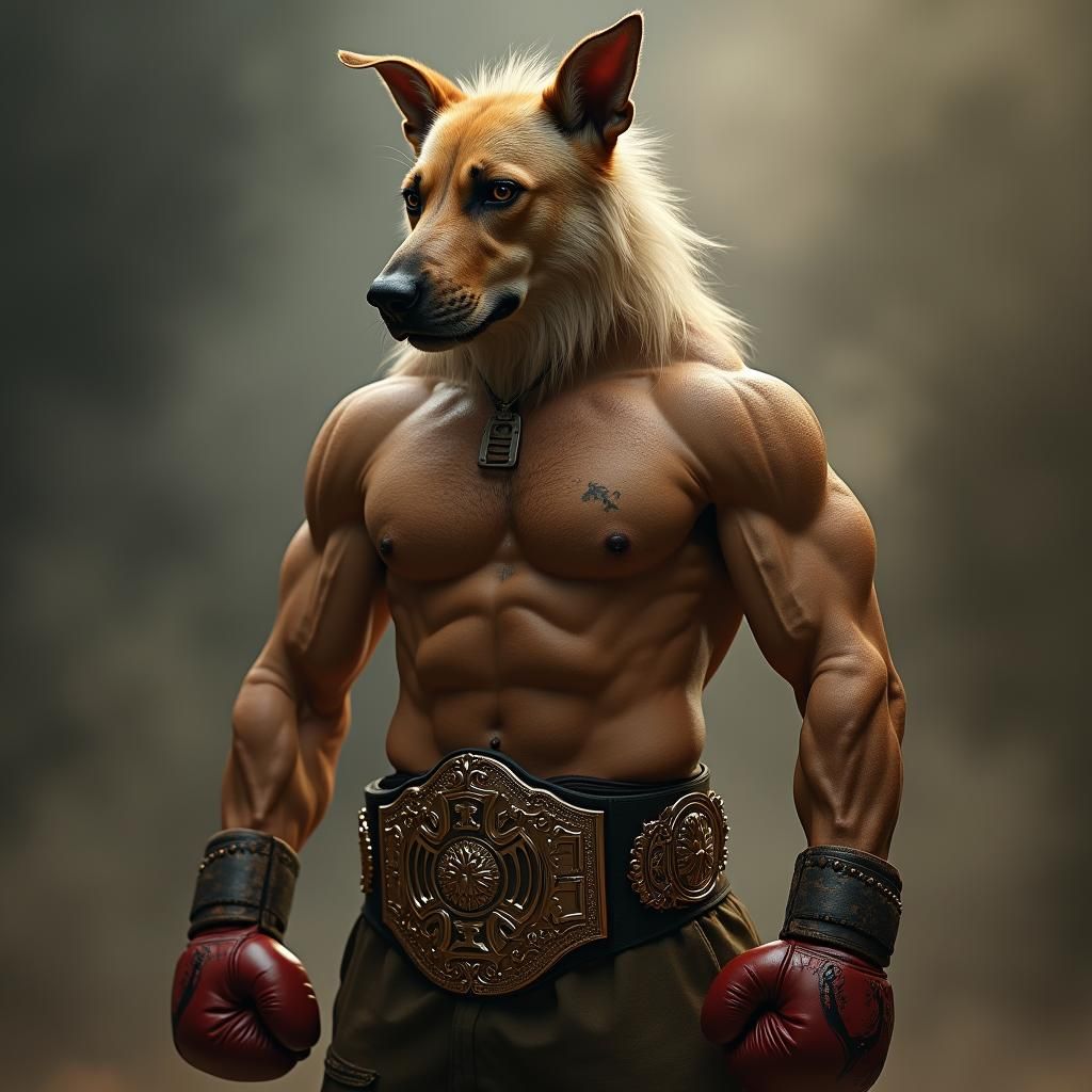 MMA Fighter as Hyperrealistic Oil Painting