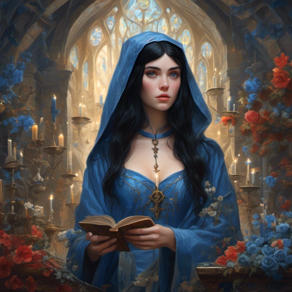 Beautiful Teen Sorceress in Hyperreal Medieval Style