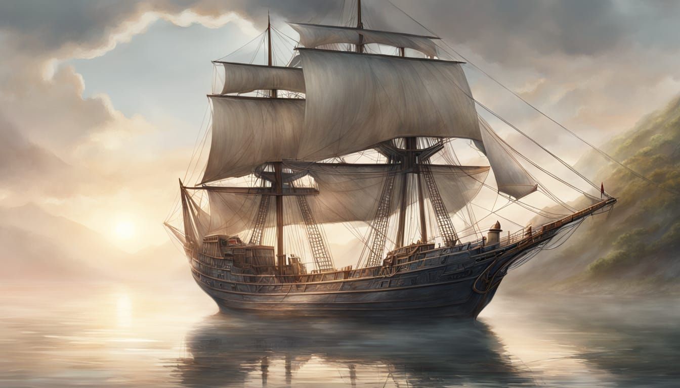 Serene Nautical Voyage: Tender Ship in Calm Bay