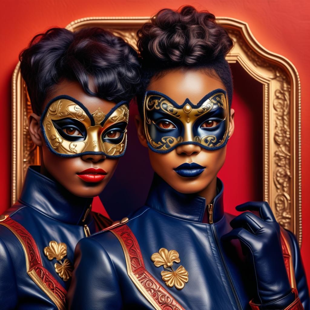 Colorful Masquerade: Two Women in a Postmodern Portrait