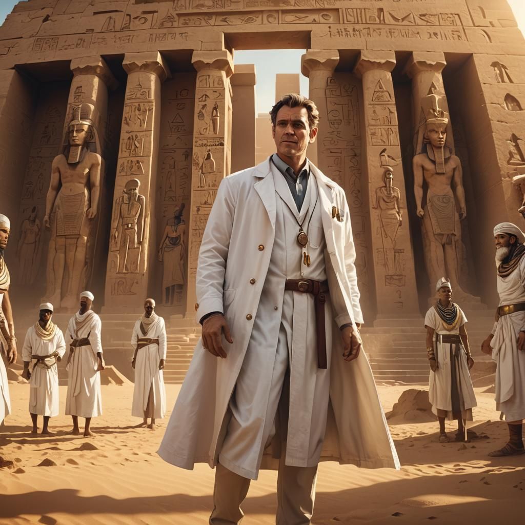 Modern Doctor in Ancient Egypt: Concept Art