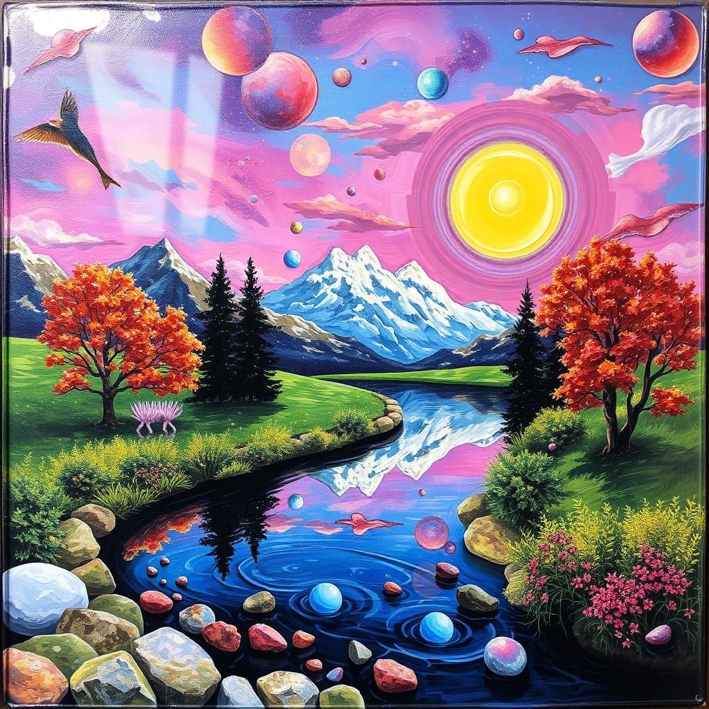 Vibrant Reverse Glass Painting Technique