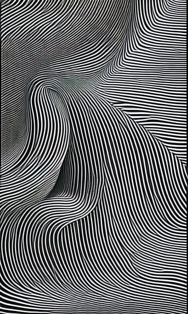 Ink Flow Portrait with Topographic Line Waves