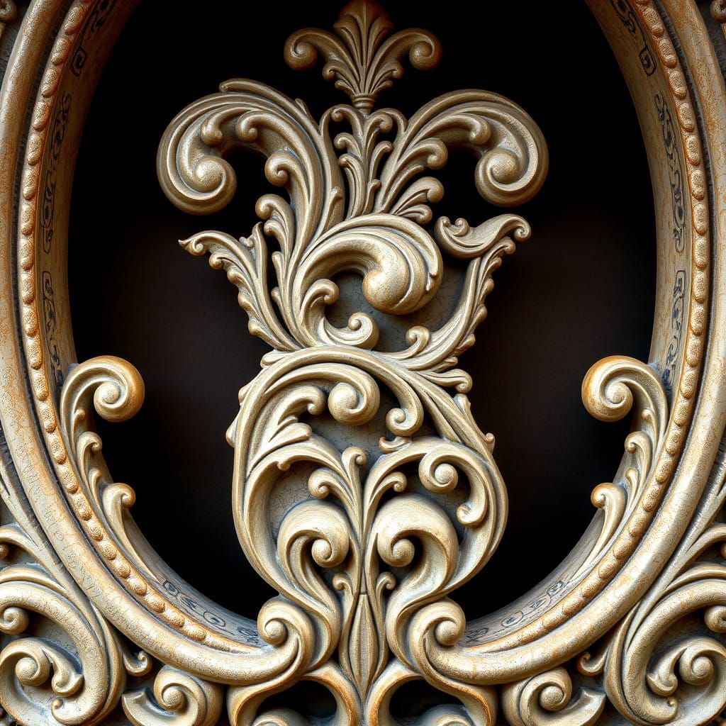 Ethereal Art Nouveau Scrollwork in Rich Textured Depths