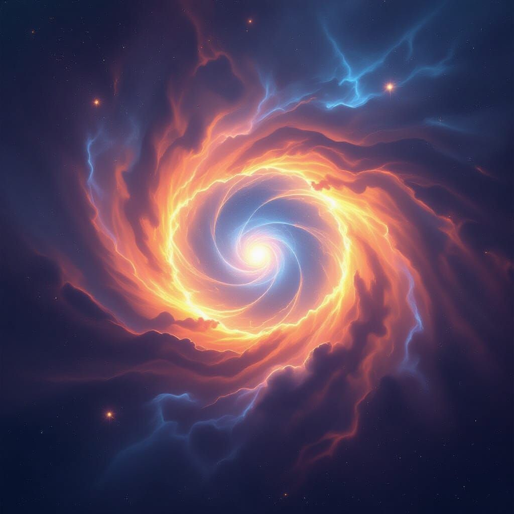 Cosmic Landscape with Shimmering Portal