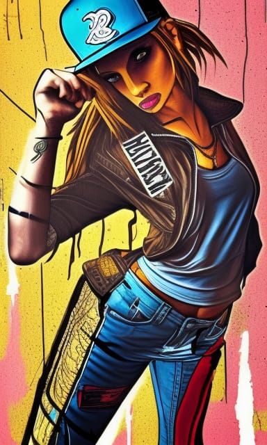 Borderlands Style Supermodel in Gritty Urban Scene