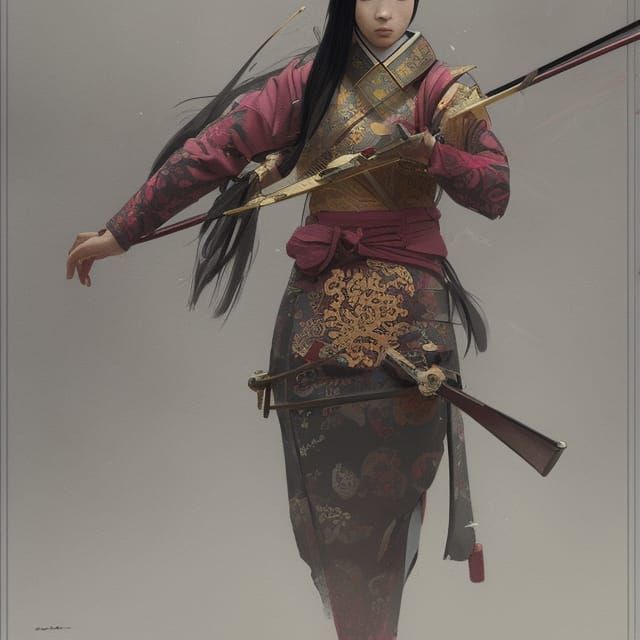 Feudal Japanese Samurai Ready for Battle