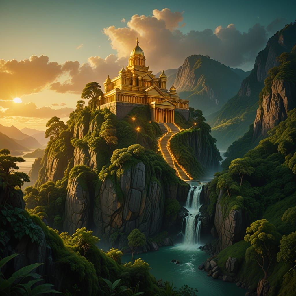 Epic Temple of Solomon Amidst Golden Hour