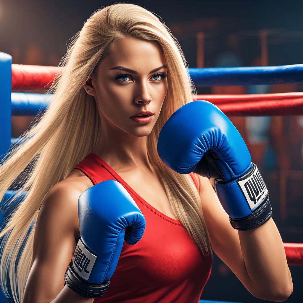 Boxer with Blonde Hair: Expressionist Action Painting