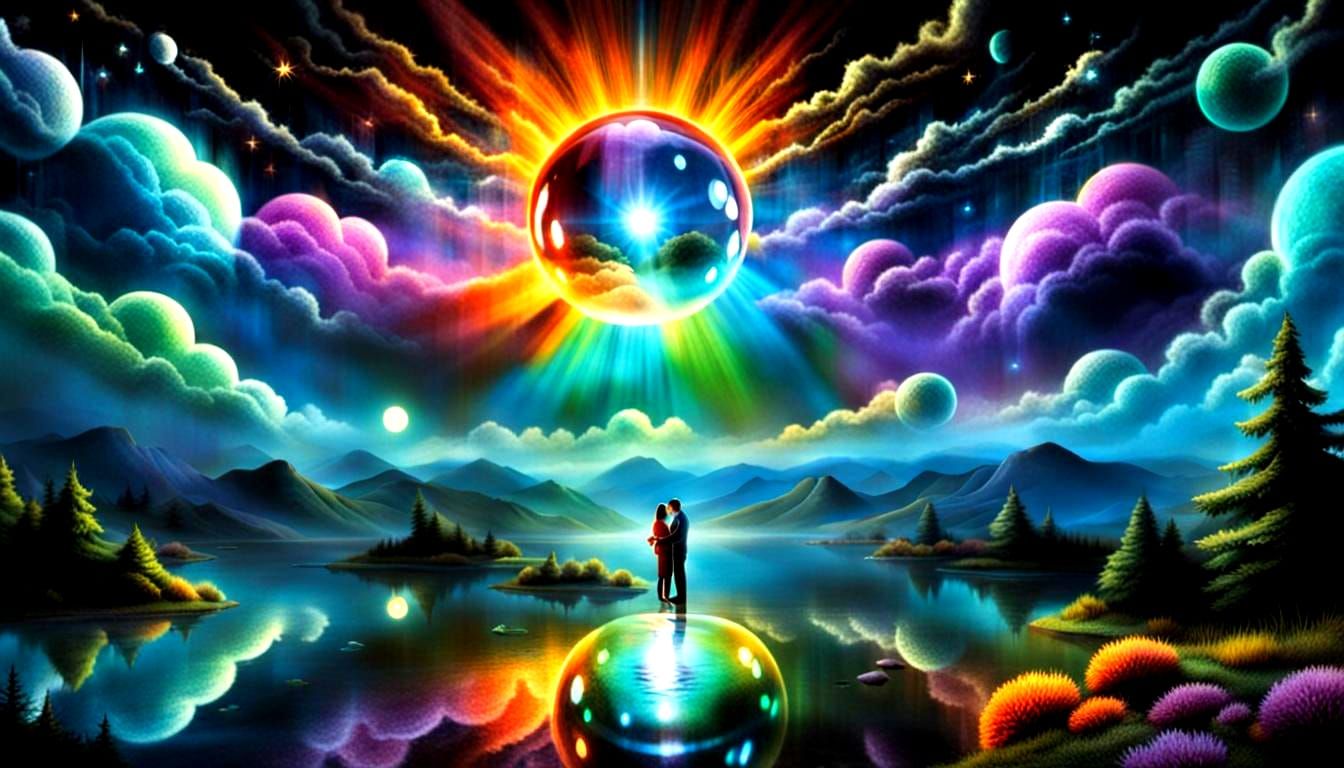 Mother and Son in Protective Bubble