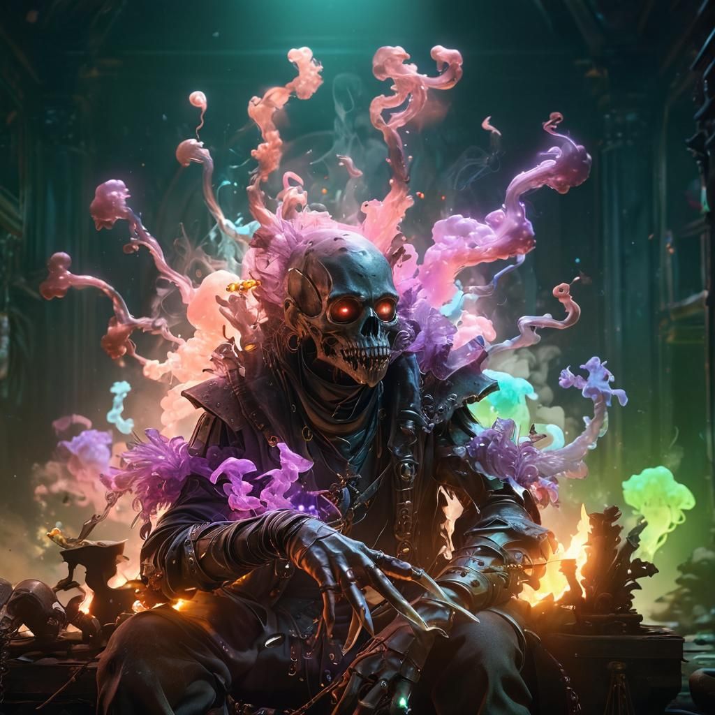 Luminous Adventurer in Bioluminescent Cavern, Fantasy Art