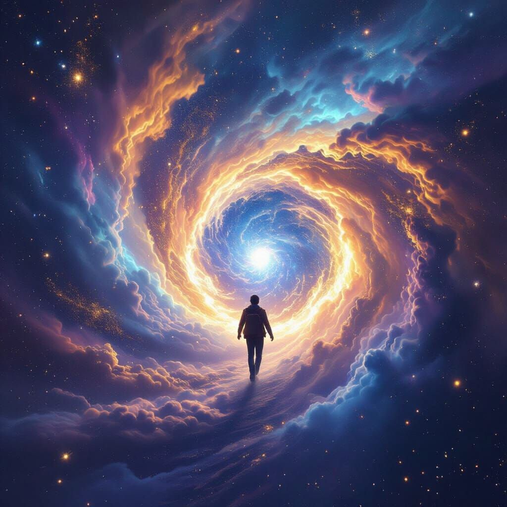 Cosmic Vortex Entry, Light Explosion - Digital Matte Paintin...