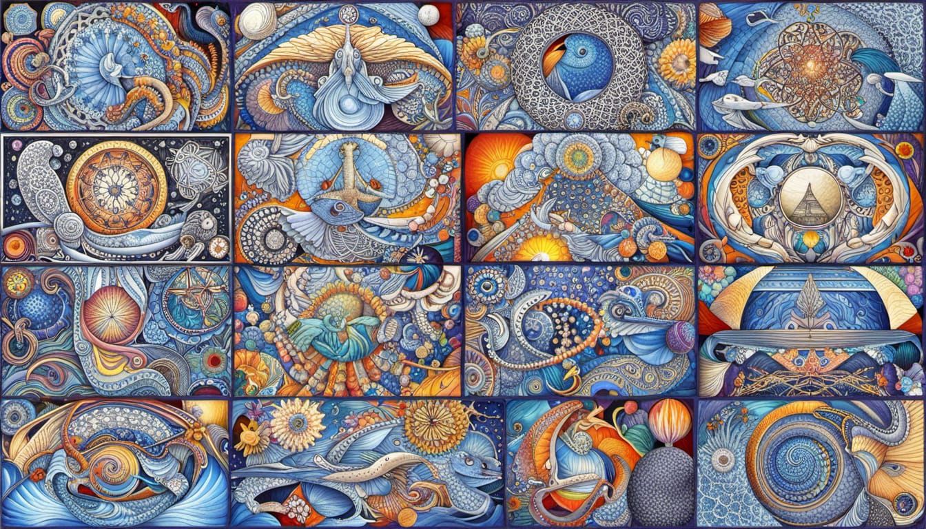 Fractal Metatron Cube with Zodiacal Elements