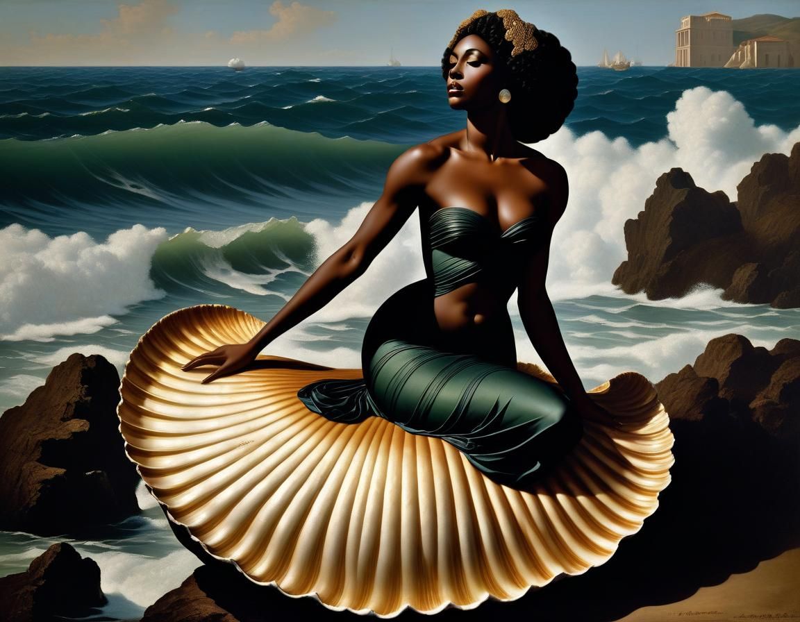 Black Venus Goddess Rising from the Sea